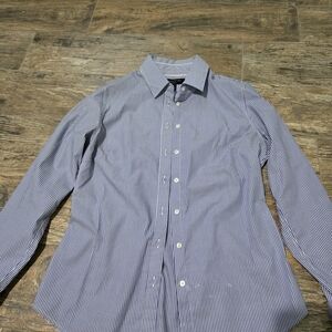 Banana Republic Blue and White Pinstripe Dress Shirt